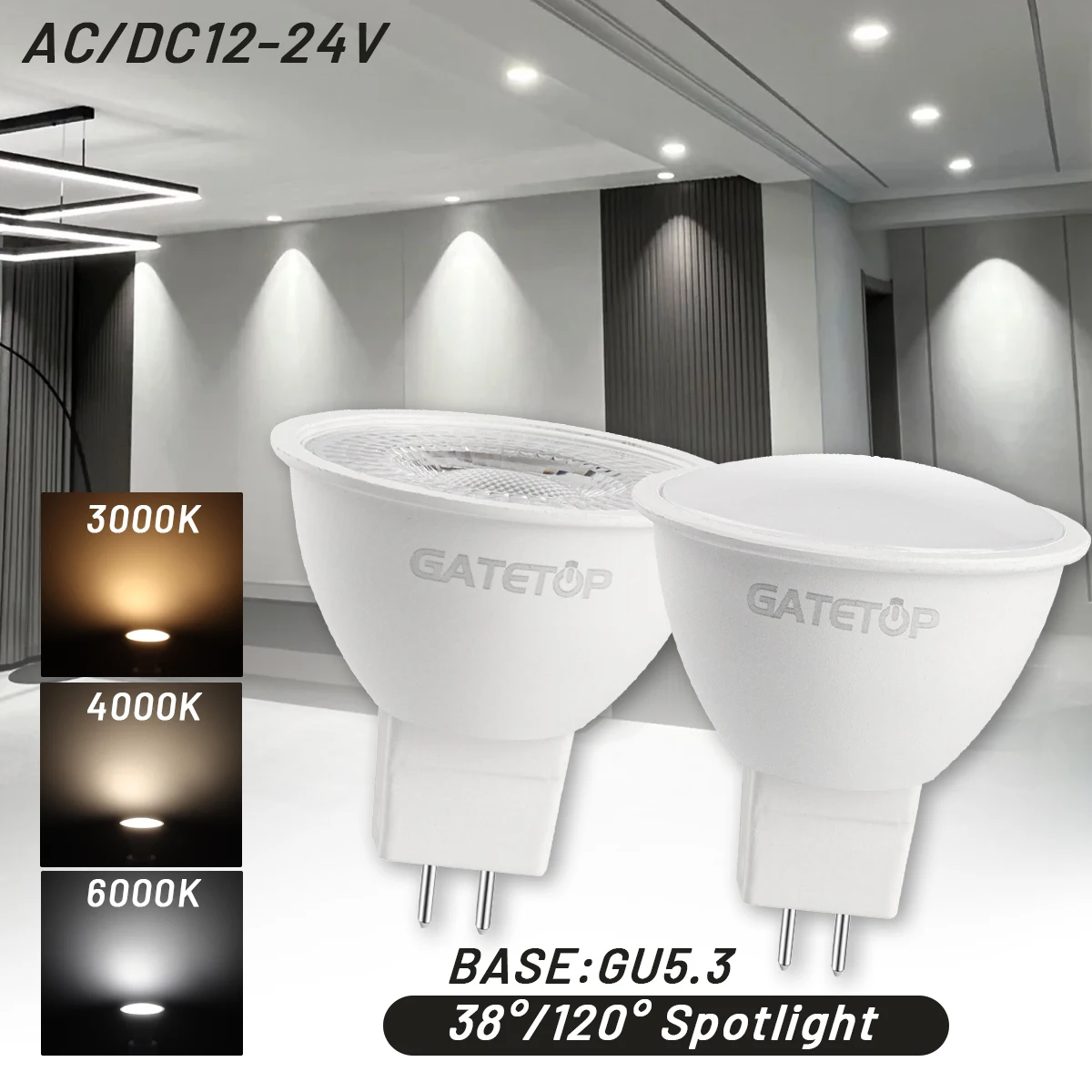 

10pcs LED Spot Light AC DC 12V 24V MR16 Bulb GU5.3 7W Warm Light Cold Light 700lm Bombillas Replace 50W Halogen Lamp Living Room