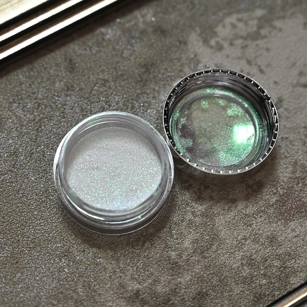 1 scatola (0,2 g) Aurora Chrome Nail Powder Holo effetto specchio Neon Sirena Pigmento Polvere per smalto gel Unghie Decorazioni Shell Powder