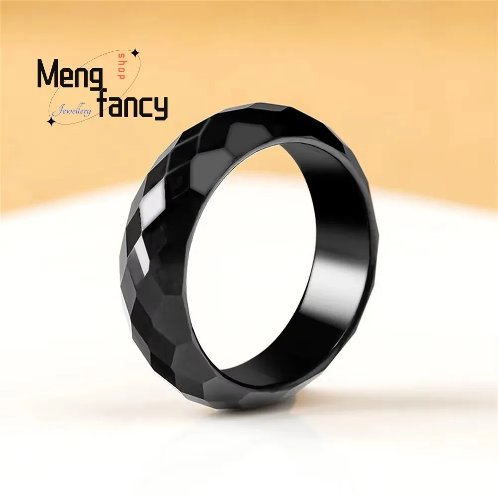 Genuine Natural A-goods Jadeite Ink Jade Couple Promise Rings for Men and Women Simple Exquisite Luxury Quality Fashion Jewelry