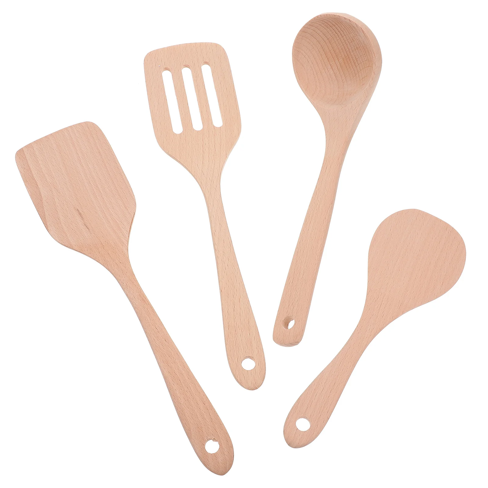 

1Set Kitchen Cookware Wooden Utensils Set Safe Material Elegant Design Easy Clean Dining Table Cooking Tools