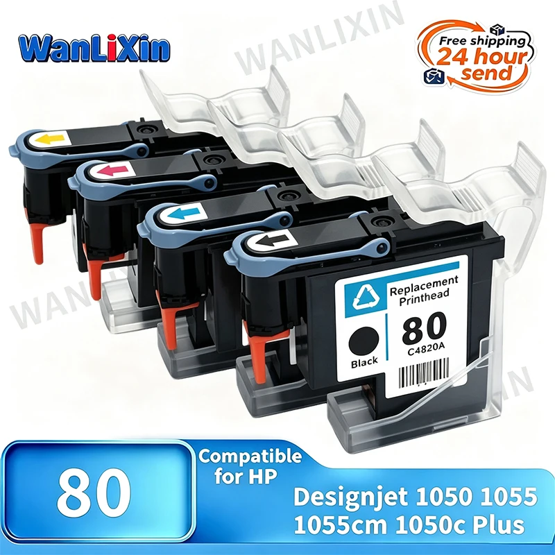 1-3Set For HP 80 4 colors Print Head C4820A C4821A C4822A C4823A Compatible for HP Designjet 1050 1050c Plus 1055 1055cm Printer