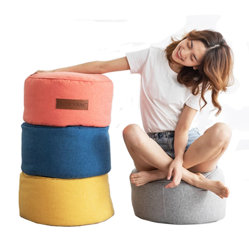 

Hot Sale Indoor Home Furniture Eps Beans Filling Cushion Pouf Footstool Resting Bean Bag Pouf Sofa Cover