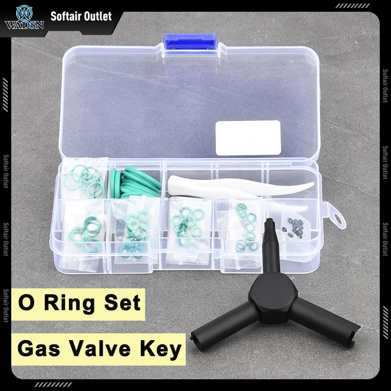 Wadsn Rubber O Ring Set Airsoft Flat Silicone Fluorine Seal Gasket Gas Valve Key For GBB Gloc 17 19 P1 Hunting Accessories