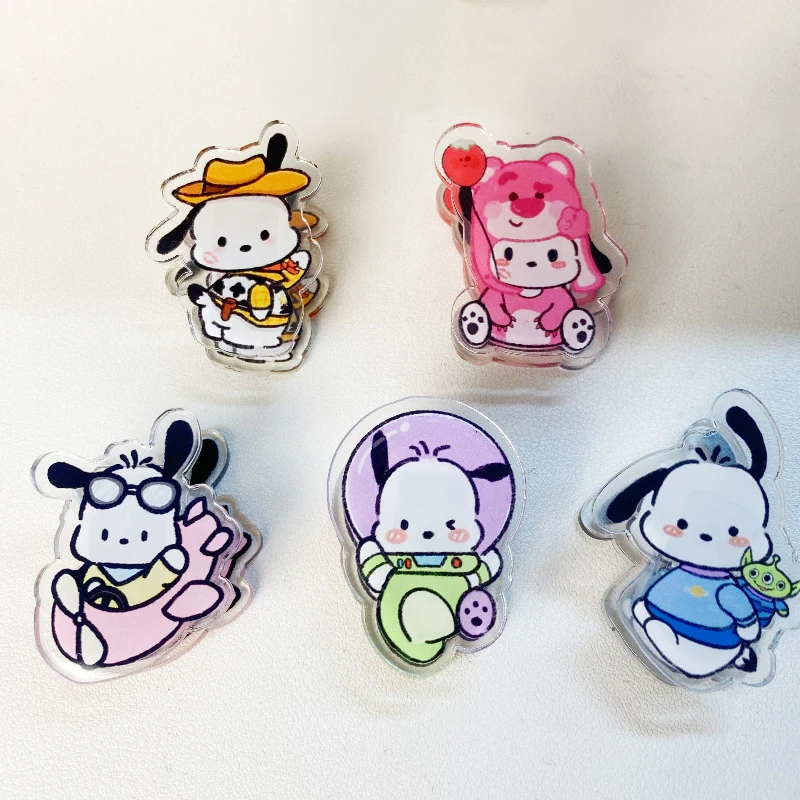 Kawali Sanrio Lotso Alien Pochacco Acrylic Pp Clip Memo Clip Sealing Clip Storage Clip Decoration Cute Kids Toys Gift For Girls