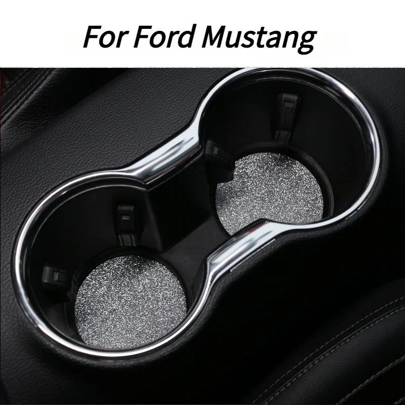 For Ford Mustang 2015-2023 Car Interior Center Console Storage Box Pad Anti-slip Cup Holder Mat Blink Women Decals Accessories