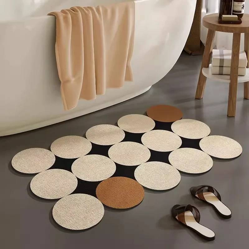 Bathroom Carpet Super Absorbent Anti-slip and Wear-resistant Floor Mat Toilet Toilet Bath Door Carpet Diatomite Earth Rug