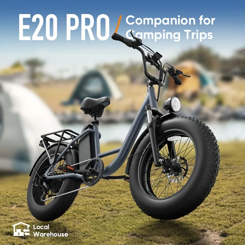 E20Pro Grey Adult Electric Bicycle Unisex Portable E-Bike 745W Peak Motor 48V 15.6AH Detachable Lithium Battery 100 Mile Range 1