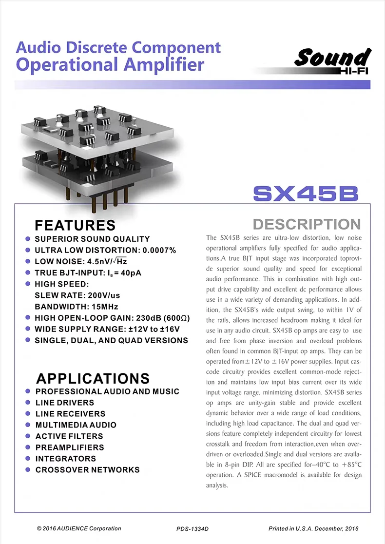 SX45B Discrete Op Amp Module Amplifier Balanced Tuning Replaces AD827 Preamp Tuning Board