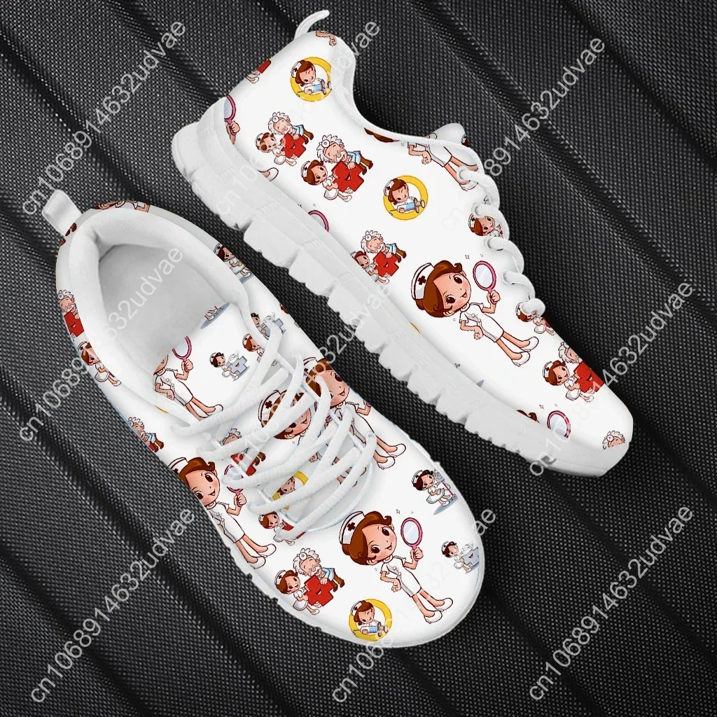 35-46 Customized Image Brand Logo Pattern Women Casual Sneakers Nursing Comfortable Mesh Flats Shoes For Female Girls Dropship