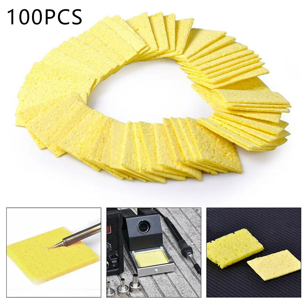 100pcs Sponge Cleaning For Pads for Soldering Iron Tips to Absorb Solder and Keep Welding Tips Clean and Ready