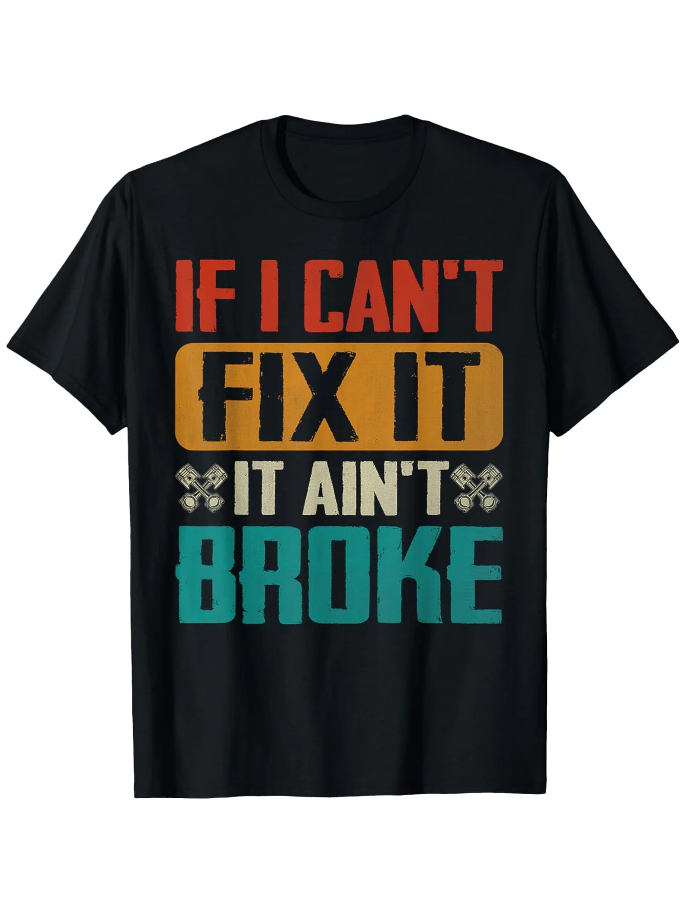 2026 100% Cotton Car Mechanic T-Shirt - Mechanic Repair Workshop Design with & Auto Repair Print, Casual Round Neck Short Sleeve