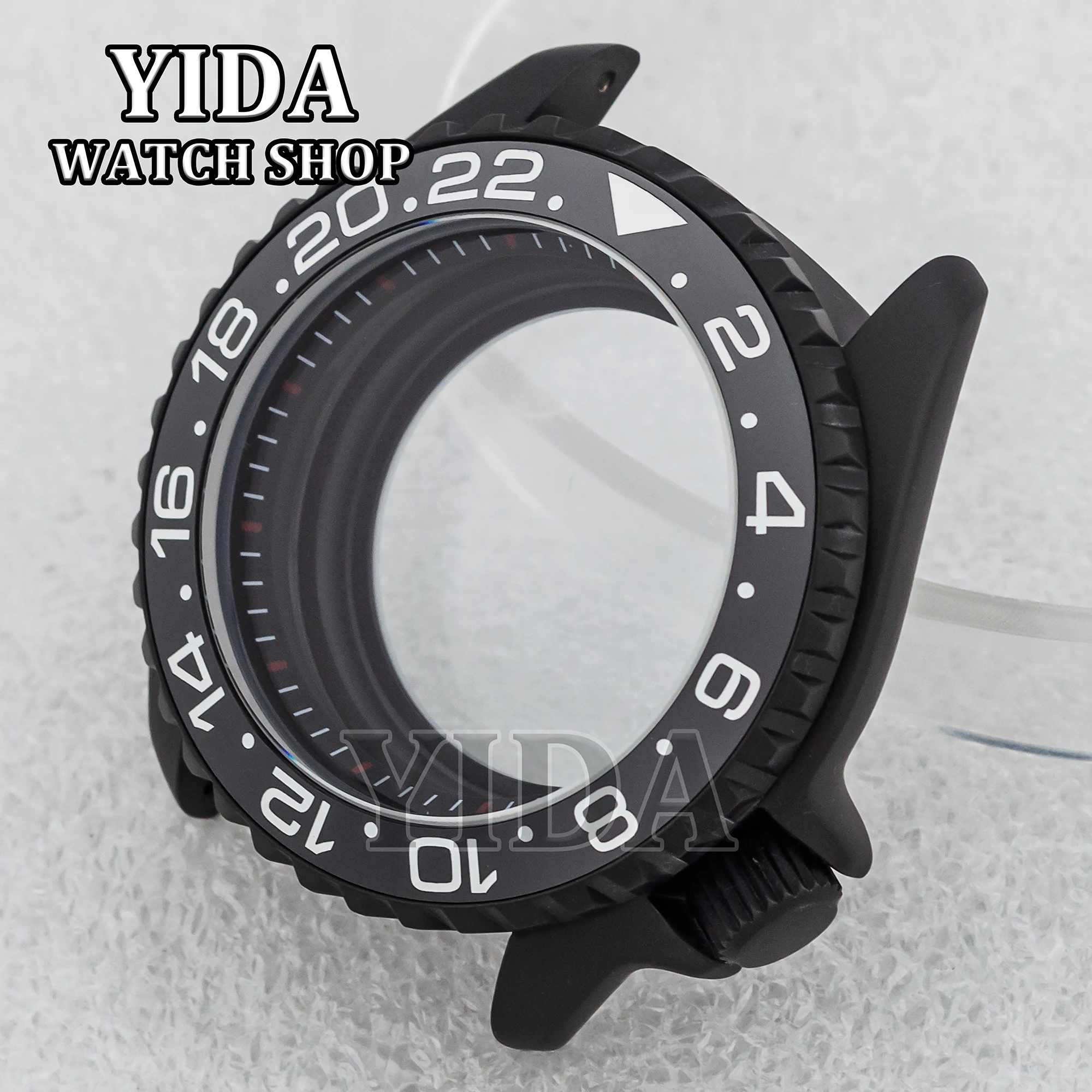 

42MM PVD Black Watch Case 316L Stainless Steel Case Sapphire Crystal For SKX007 NH35 NH36 Automatic Movement Mod Accessories