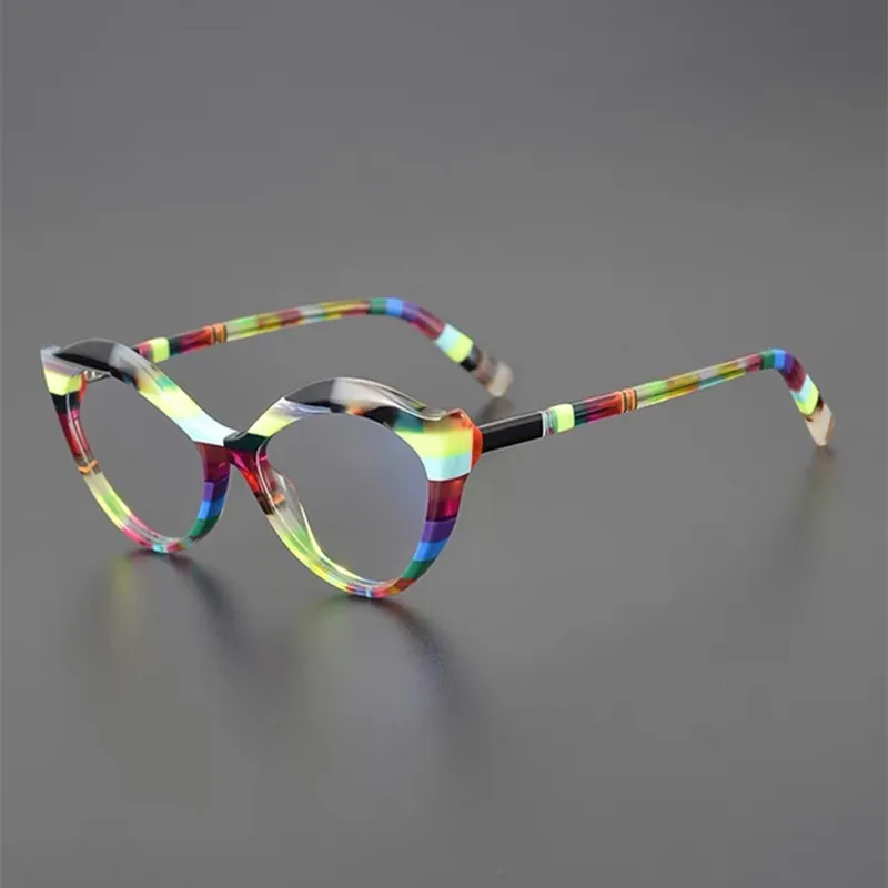 Top designer cat-eye Glasses Women's Glasses frame Fashion Color Acetate optical Glasses frame Prescription glasses small frame