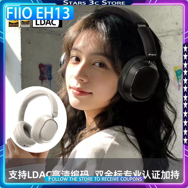 FiiO EH13 Wireless Headphones Supports LDAC High-resolution Audio Coding Long Battery Life Foldable Music Headphones