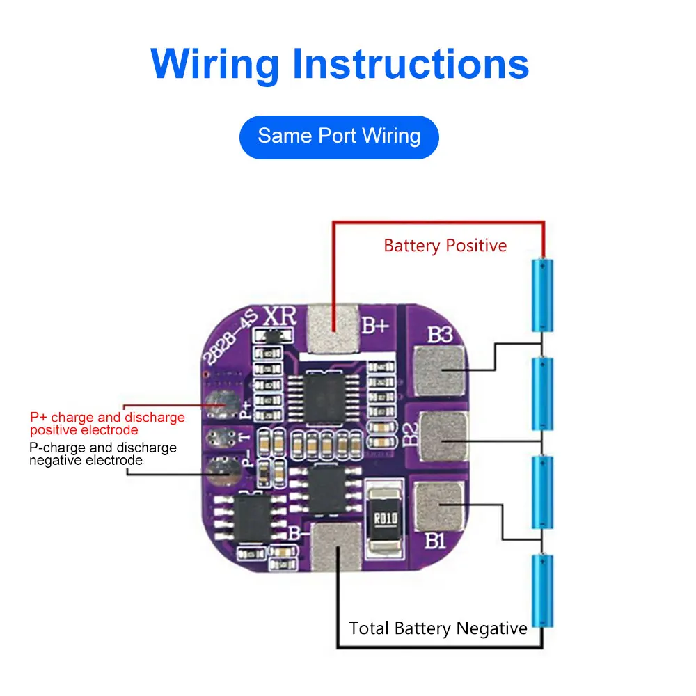 4S 5A 14500 akumulatory płyta ładowania BMS 14.8V wspólny Port przeładowanie/przeładowanie/zabezpieczenie przed zwarciem