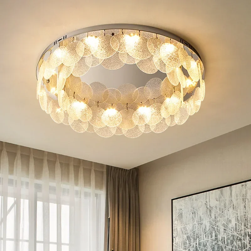 Modern designer LED round ceiling light simple creative model room living room study dining room light