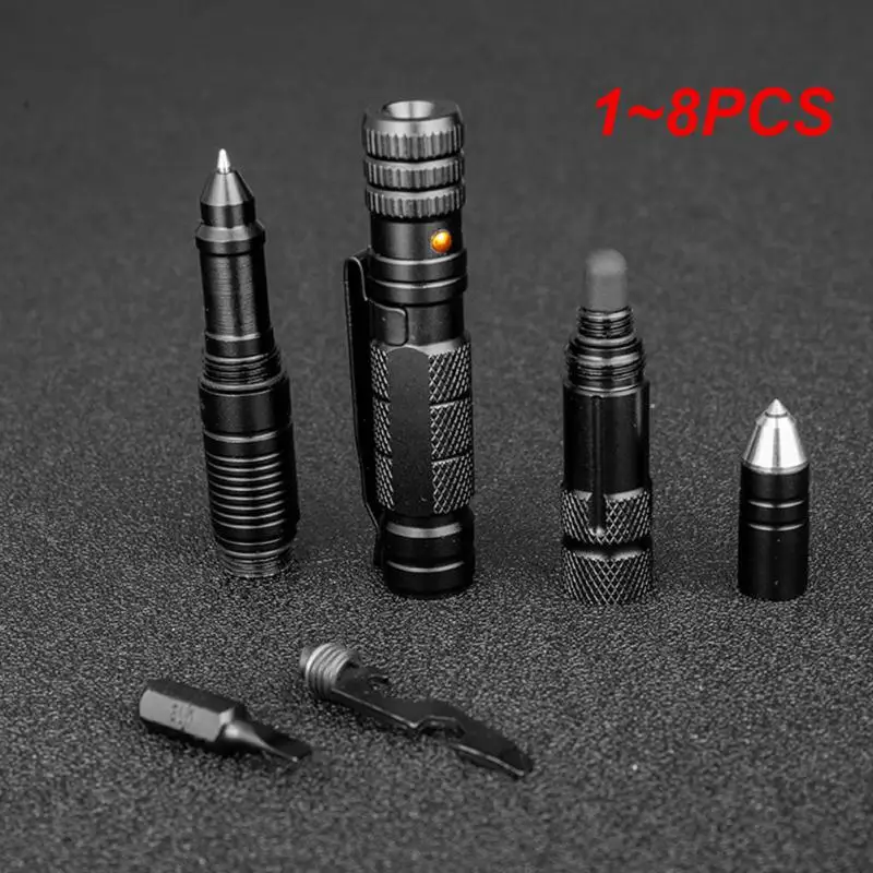 

1~8PCS Multi Function Pen Emergency Flashlight Screwdriver Bottle Opener Window Breaker Outdoor Survival Self