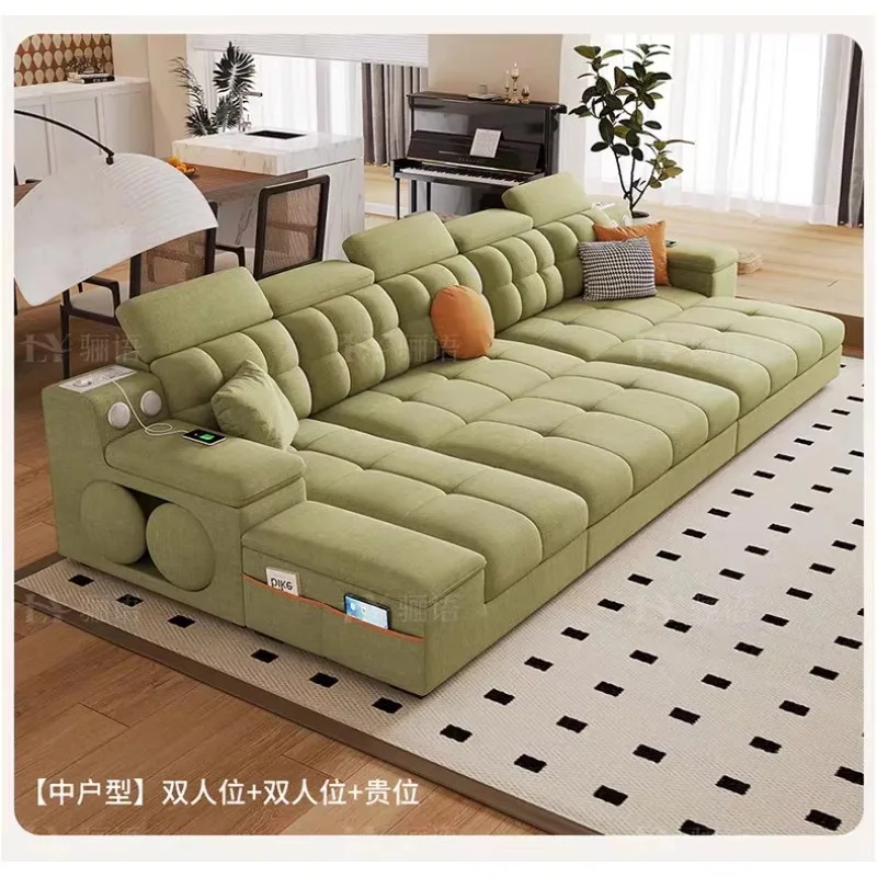 DSA cotton and linen sofa living room small apartment cream wind fabric folding dual-purpose sofa bed