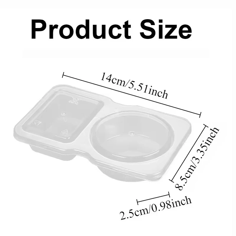 20/50Pcs Double Compartment Seasoning Containers with Lids, Portable Salad Fruit Sauce Snack Container for Daily Picnic
