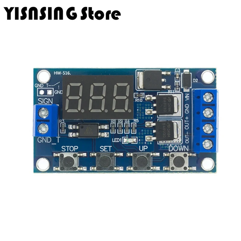DC12V 24V Dual MOS LED Digital Time Delay Relay Trigger Cycle Timer Delay Switch Circuit Board Timing Control Module DIY