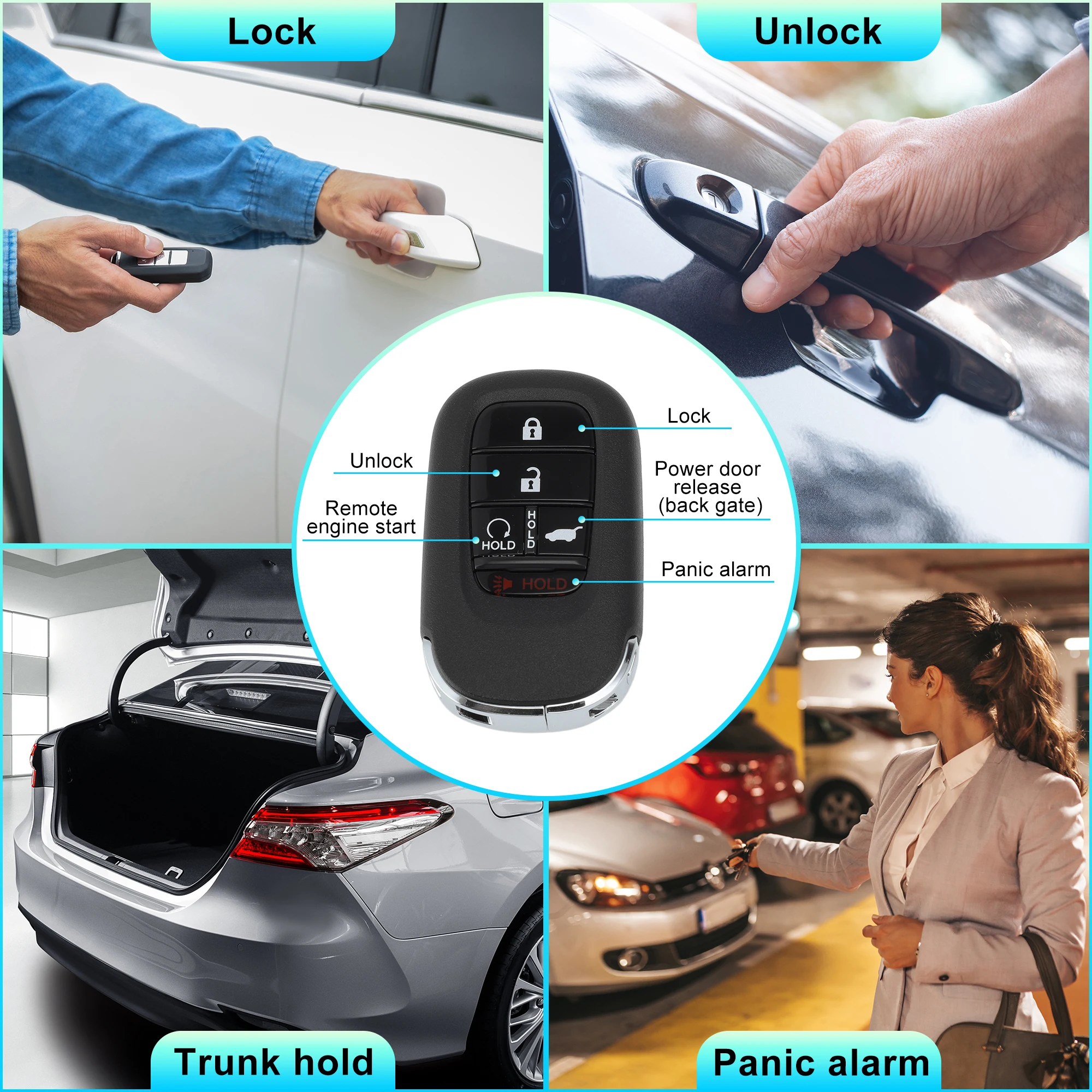 UXCELL KR5TP-4 433 МГц дистанционный брелок для бесключевого доступа для Honda CR-V HR-V 2023 2024 2025