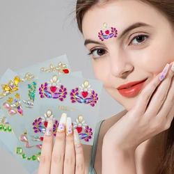 Sexy Diamant Gezicht Tattoo Stickers Kleurrijke Glitter Crystal Party Face Decal 3d Zelfklevende Steentjes Gezicht Juweelschuifregelaars