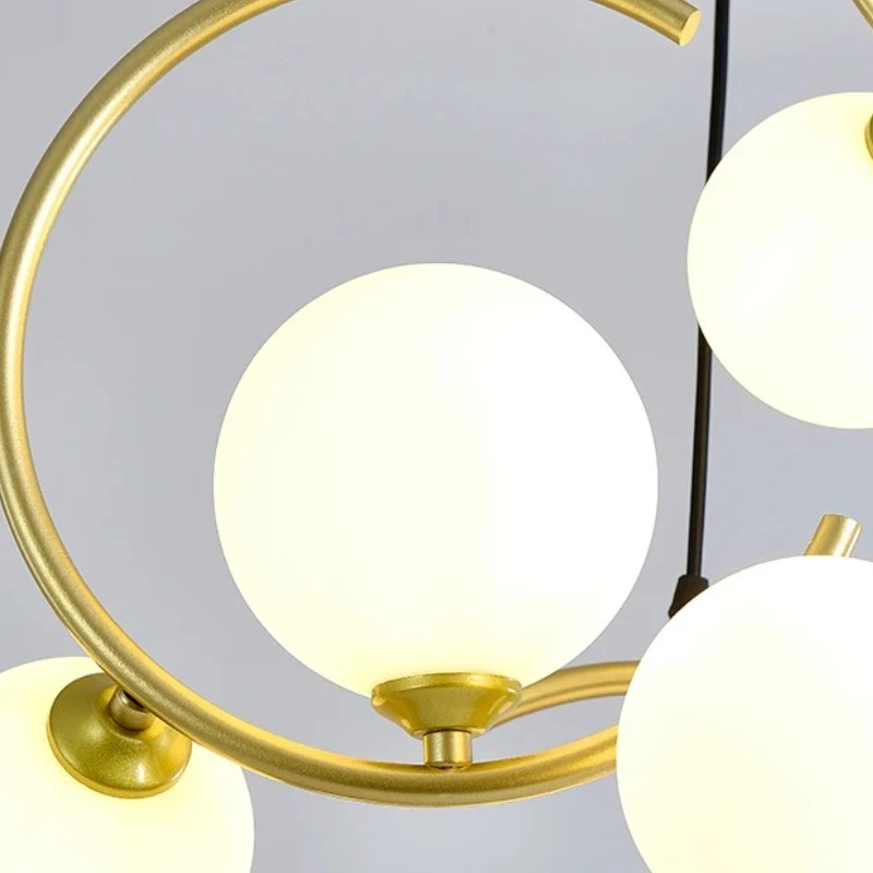 Nordic G9 LED Glass Ball Pendant Light Suitable for Kitchen Island Dining Table Living Room Bedroom Chandelier Lighting Fixture