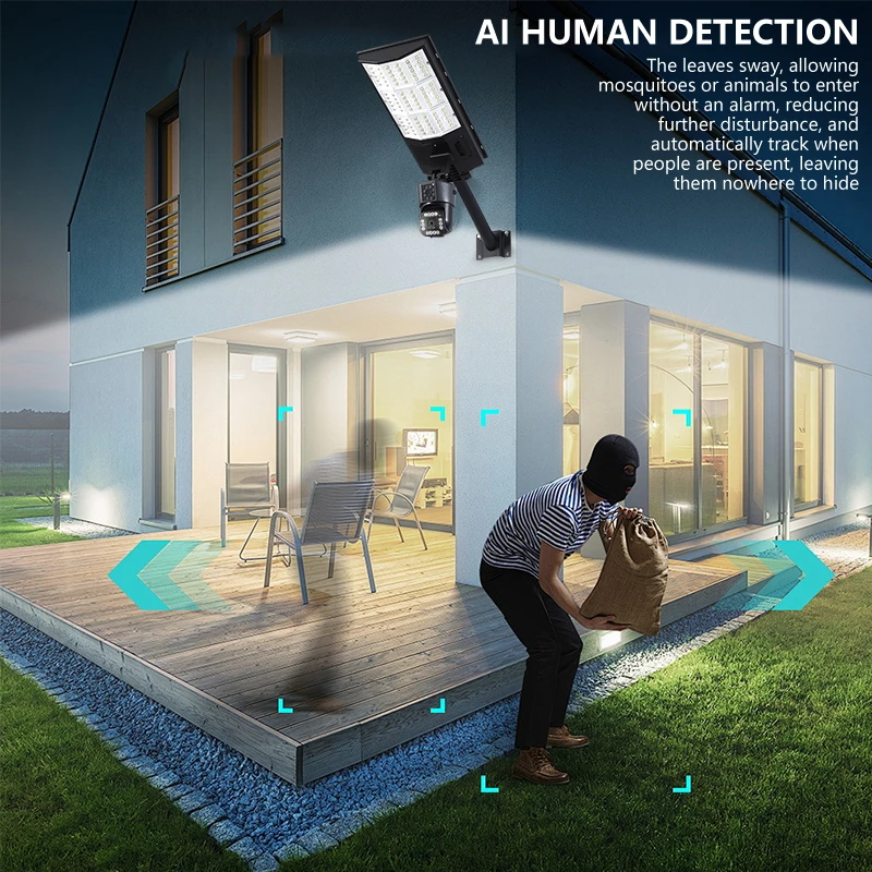 KERUI 4MP 2 في 1 كاميرا إضاءة الشوارع لوحة طاقة شمسية أمن الحركة البشرية عدسة مزدوجة كاميرا خارجية 4G مراقبة بالطاقة الشمسية CCTV