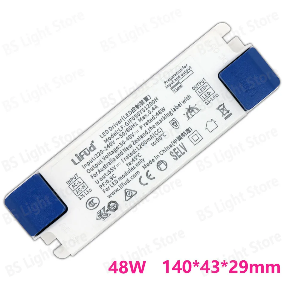 30 40V LED-Treiber 220-240V LED-Netzteil Transformator 30W 32W 40W 42W 48W 60W Flimmerfrei LF-GIRxxxYS Serie-LiFud Netzteil