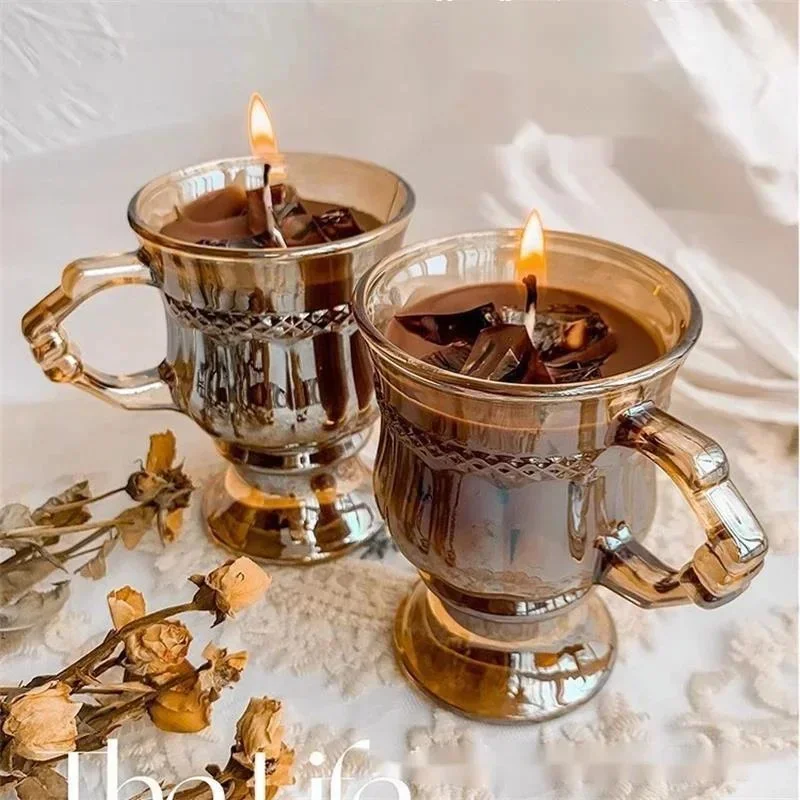 Iced Americano Coffee Scented Candle Glass Cup Premium Niche Gift For Home Table Office Desk For Women Coffee Lovers Birthday