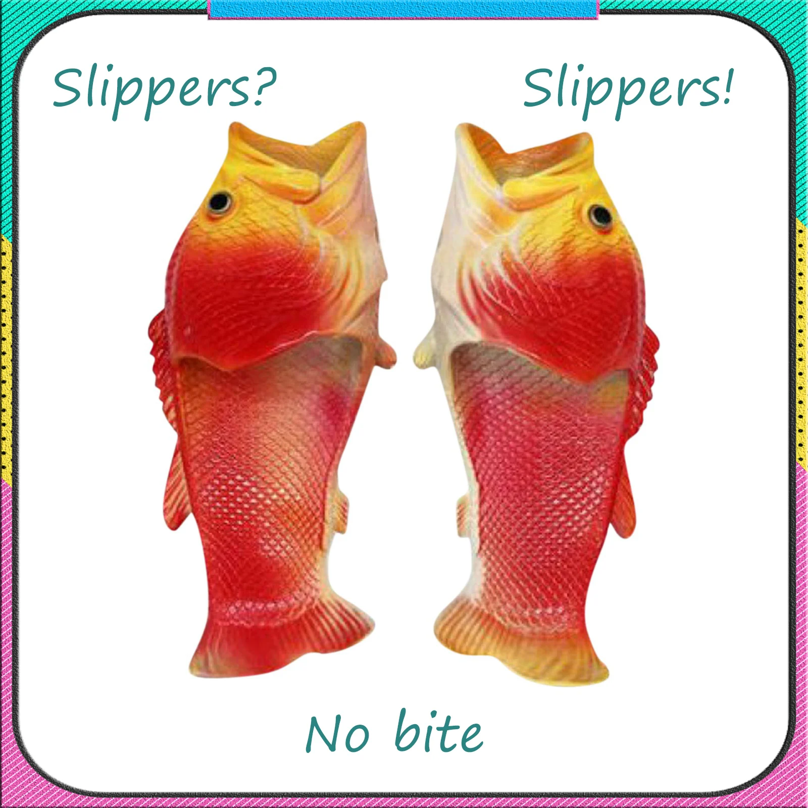 2025 Funny Slippers For Women Couple Shoes Family Shoes Parent-Child Sandals Large Size 32-46 Summer Beach Shoes Fish Slippers