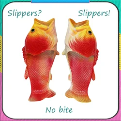 2025 Funny Slippers For Women Couple Shoes Family Shoes Parent-Child Sandals Large Size 32-46 Summer Beach Shoes Fish Slippers