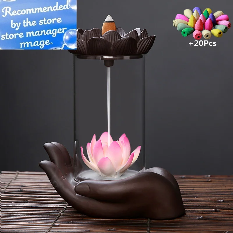 

Monkey King Handicraft Windproof Backflow Incense Led Ball Home office Tea House Decorate Ceramic Fountain