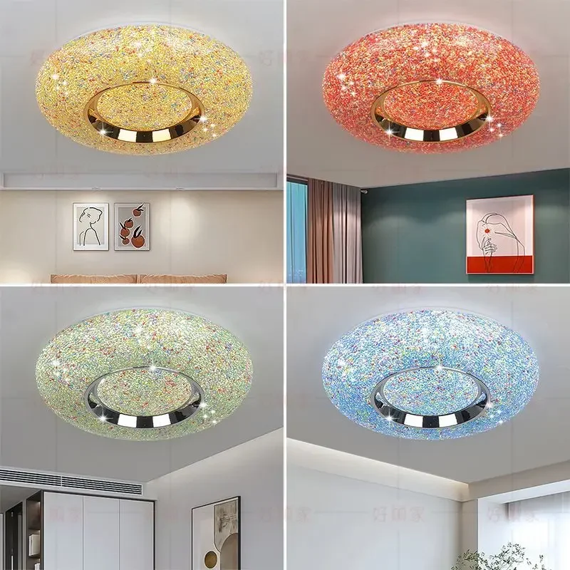 New luxury seven-color crystal bedroom ceiling light high-grade household advanced indoor light