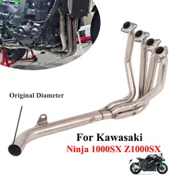 Slip On For Kawasaki Ninja 1000SX Z1000SX 2020-2025 Escape Motocycle Exhaust Front Link Pipe Z1000SX Exhaust Titanium / Stainles