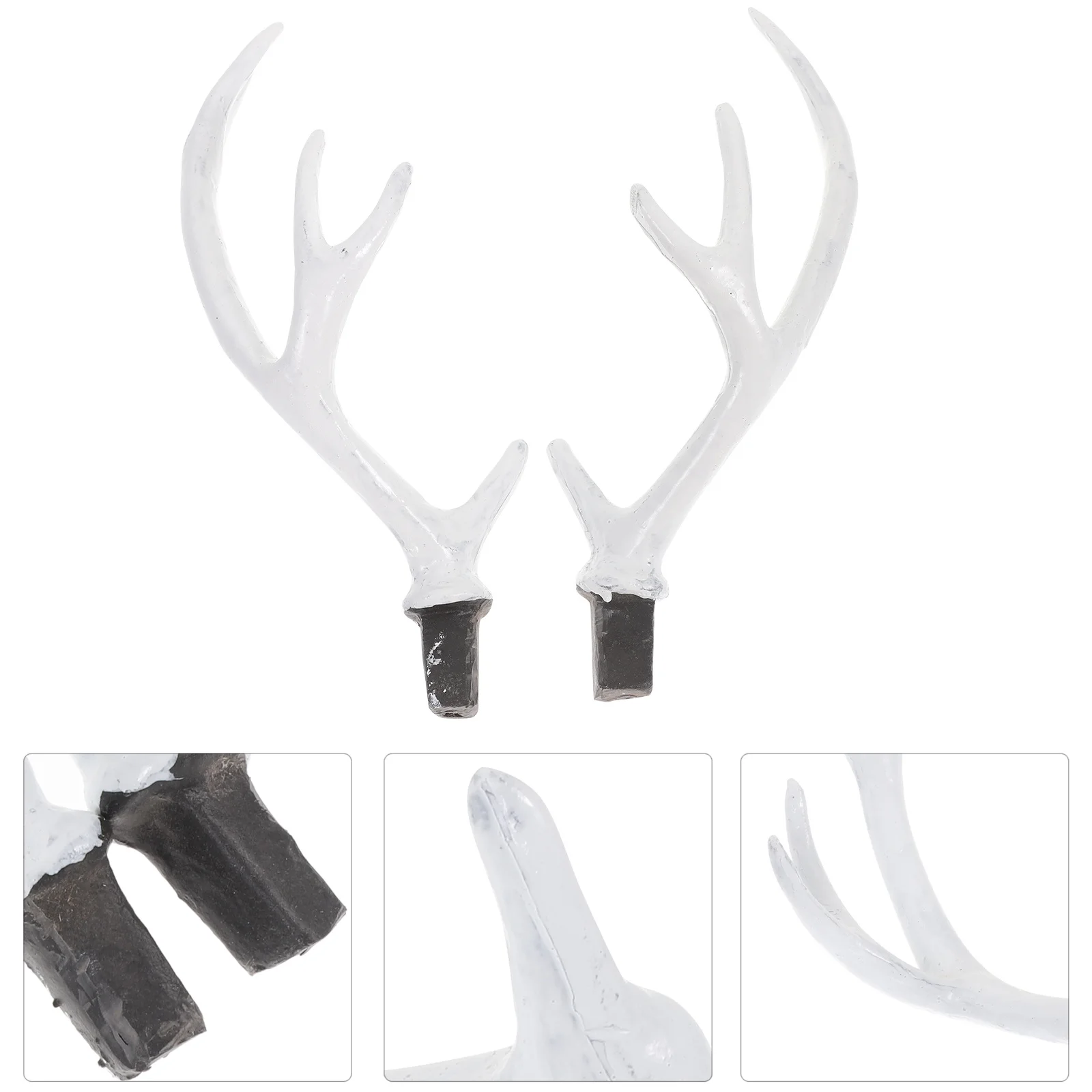 

Simulated Deer Horn Hair Clips Diy Headwear Accessories Flocking Rosebud Design For Xmas Decor Craft Supplies