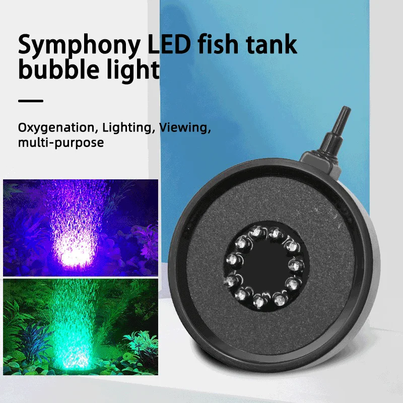 

Aquarium LED Colorful Bubble Light Fish Tank Waterproof Lighting Oxygenation Lamp