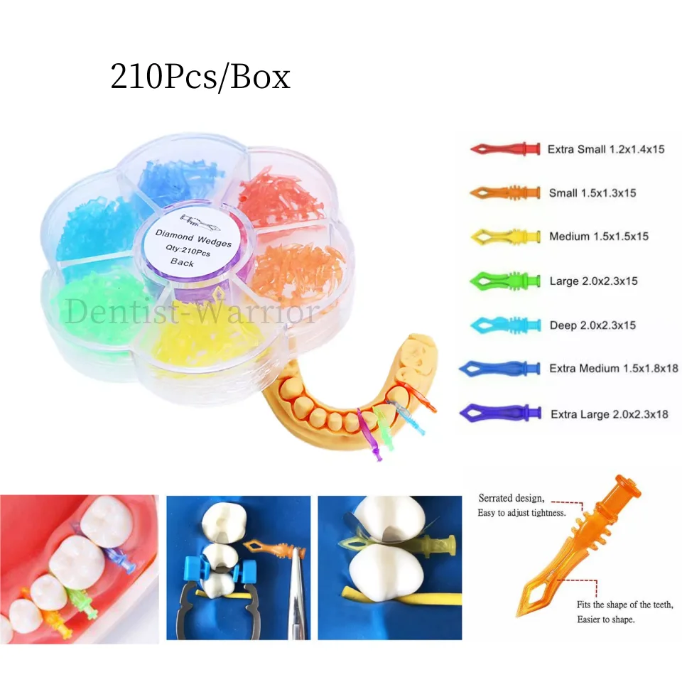 Dental Diamond Wedges Matrix Diastema Adaptive Interdental Teeth Wedge Fender Barrier Plastic Matrices