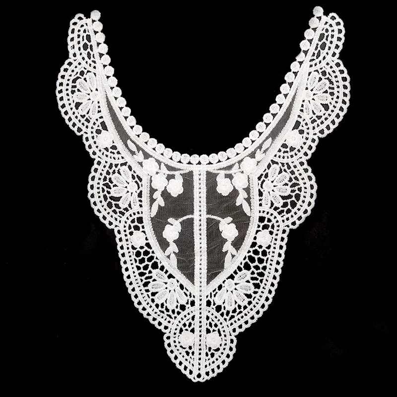 

30 шт., кружевной корсаж, выдолбленная вышивка, искусственный воротник, водорастворимый белый воротник с вышивкой