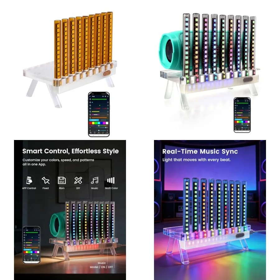 

Sound Reactive Ambient Light, Smart App-Controlled Music Rhythm Lamp with Custom Modes, Designed for Portable Speaker Setup for