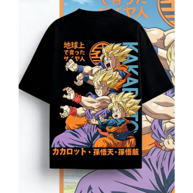 

Dragon Ball Goku Men's Short Sleeve Cotton T-Shirt Summer Tops Second Dimensional Animation Peripheral Trend Sports Short Sleeve