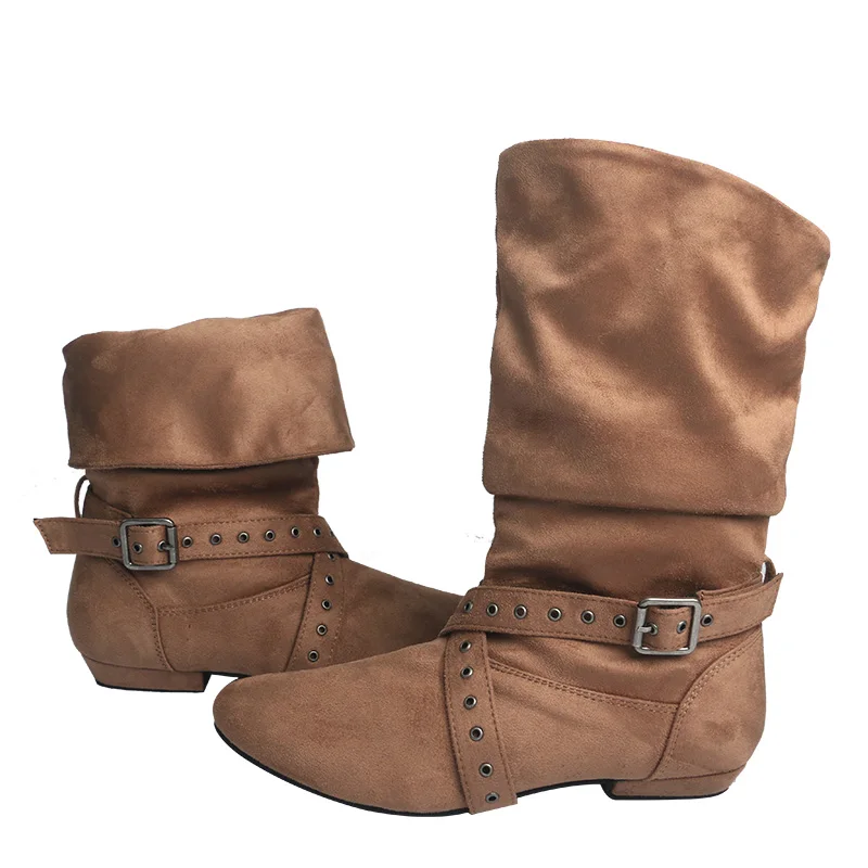 Wedopus Foldable upper Maillard Color Swayd Urban Dance Boot Country Swing Suede Soled Dancing Boots Western Style 1CM/2CM/3CM