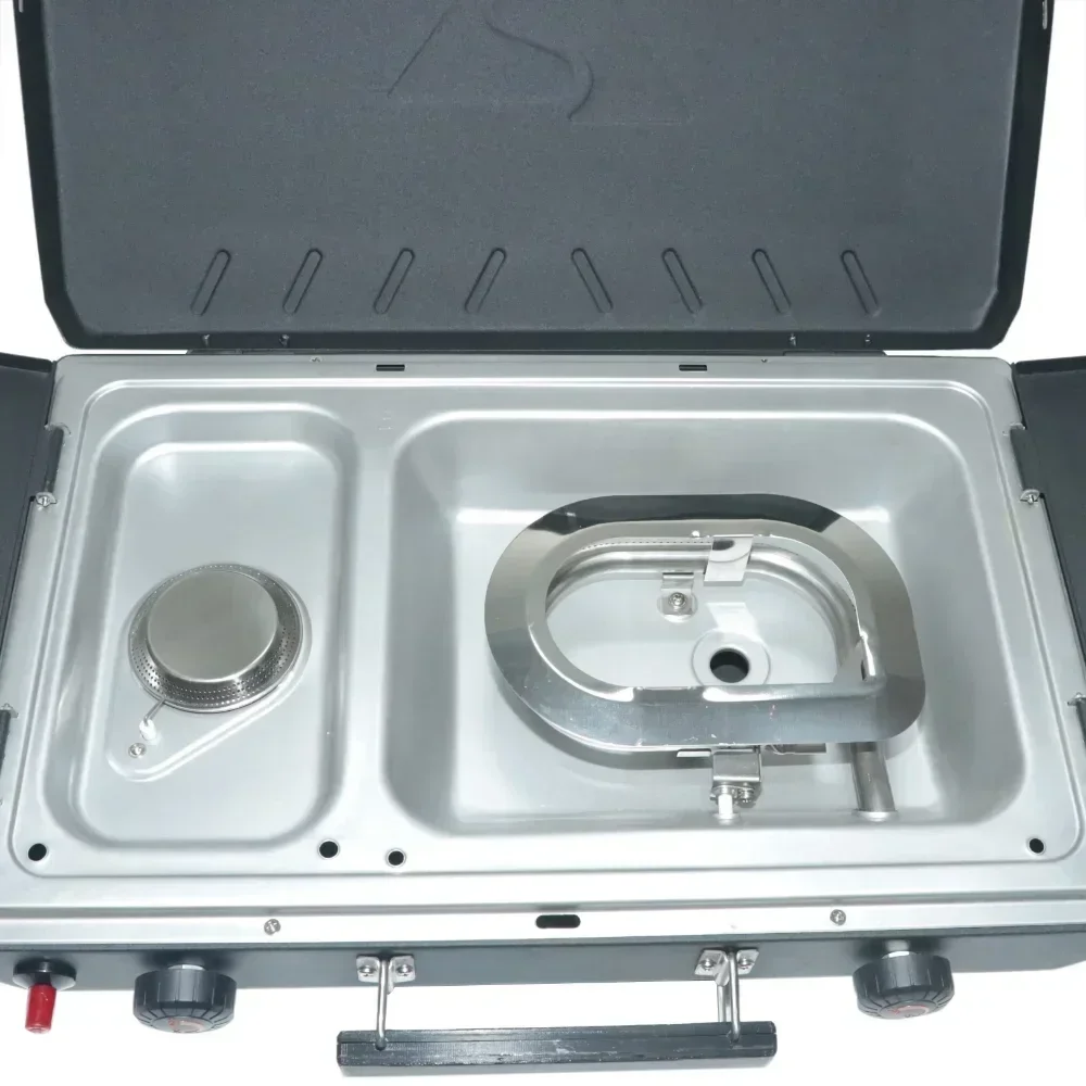 

y Outdoors Grill for Bbq Accessories Tools Propane 2-in-1 Portable Burner Grill Camp Stove Camping Cookware Barbecue