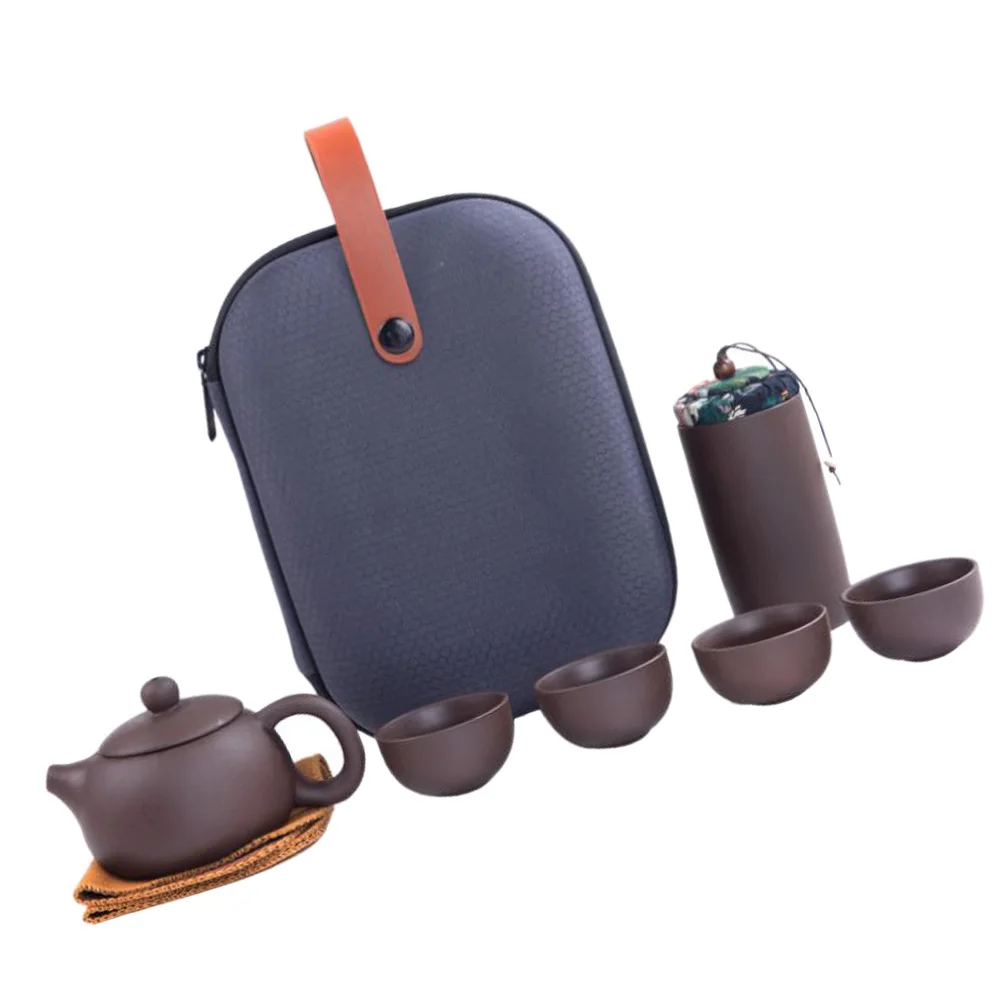 

1Set Purple Clay Teaware Elegant Portable Tea Set with Automatic Filter Comfortable Handle for Travel Home Office Multi-Purpose