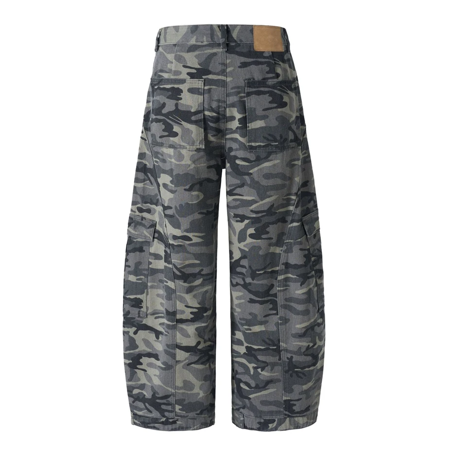 Vintage Camouflage Scimitar Pants Mens Streetwear Punk Y2k Casual Trousers Men Harajuku 2025 New Baggy Wide-leg Cargo Pants Male