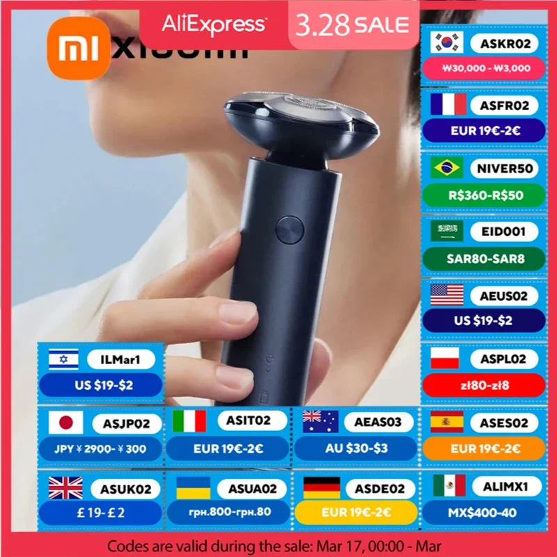 XIAOMI MIJIA S101 Electric Razor for Men,Men’s Electric Shavers,Rechargeable Wet Dry Shaver,18 Blades No Pinched,60-day USE Time