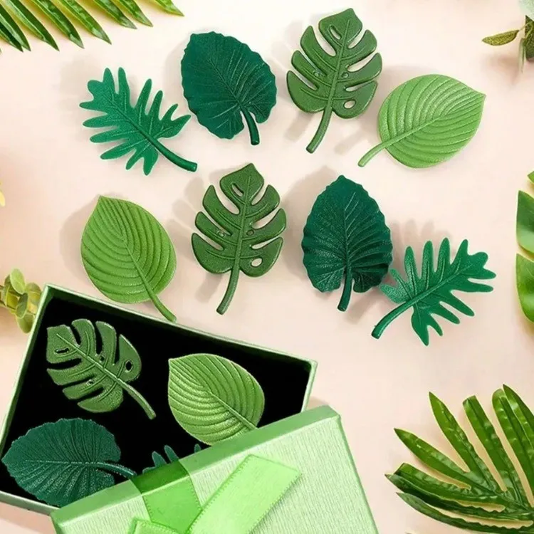 3D Plant Leaves Fridge Magnets Decorative ABS Magnetic Patches for Whiteboard Home