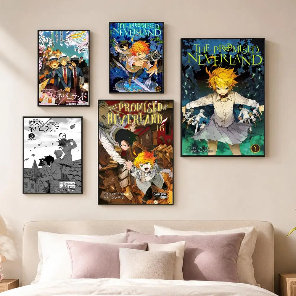Anime The P-promised Neverland Poster Vintage PP Paper Wall Art Home Decor Print for Bedroom Living Room Aesthetic Gift