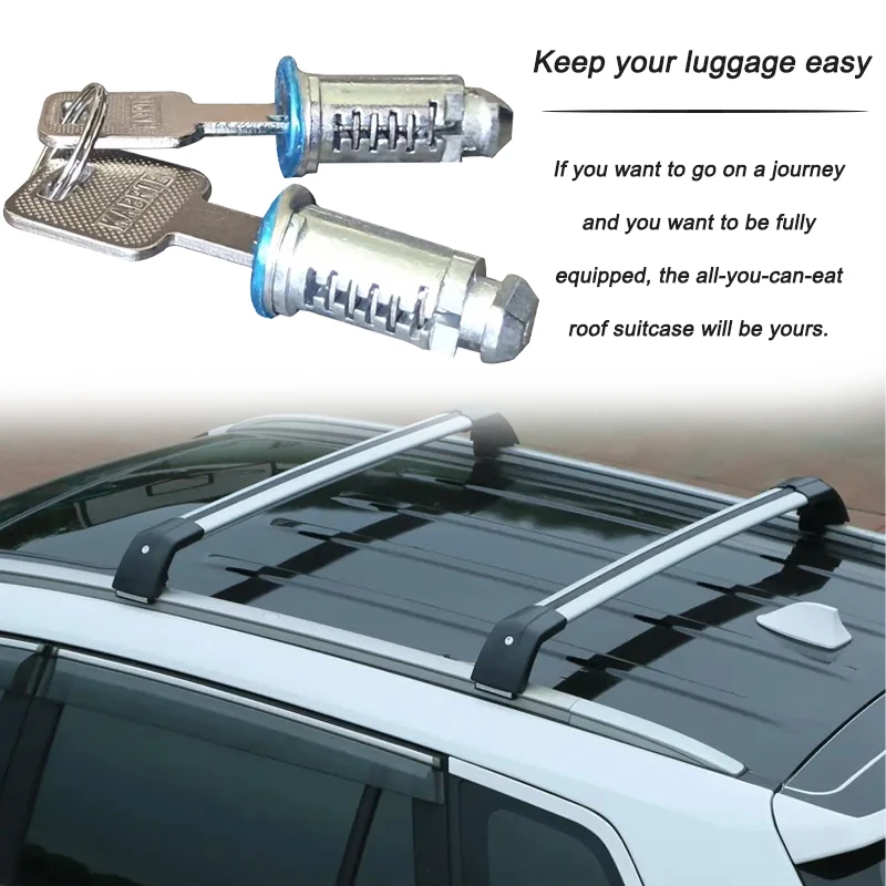 

2SET Luggage Rack Lock Cylinder Roof Bar Rack Barrel Security Locks With 2 Keys For Thule Halfords Automotive Accessory