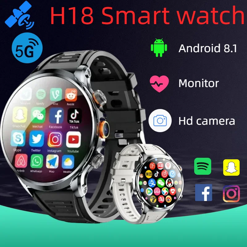 

Android умные часы 1,95-дюймовый большой экран 8 ГБ + 128 ГБ 4G полносетевые умные часы для мужчин Google Play WIFI GPS SIM-карта 2025